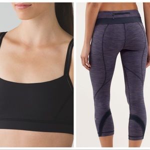 LOT OF 2 Lululemon sz 6 Straight Up Bra and Run Inspire Crop II
